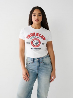 True Religion Buddha Baby T-Shirts Damen Weiß | 63810LNTA