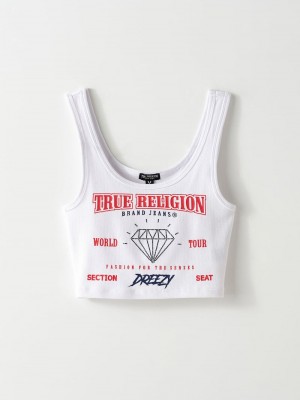 True Religion Tr X Dreezy Logo Tanktop Damen Weiß | 27548GTJN