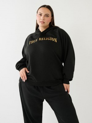 True Religion True Relaxed Hoodie Damen Schwarz | 51369RPCU