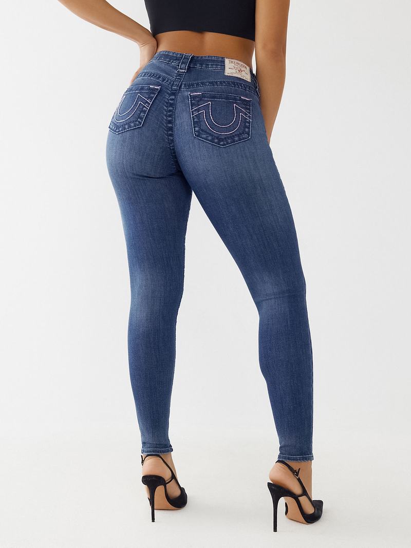 True Religion Jennie Big T Curvy Skinny Jeans Damen Blau | 76349NIKE