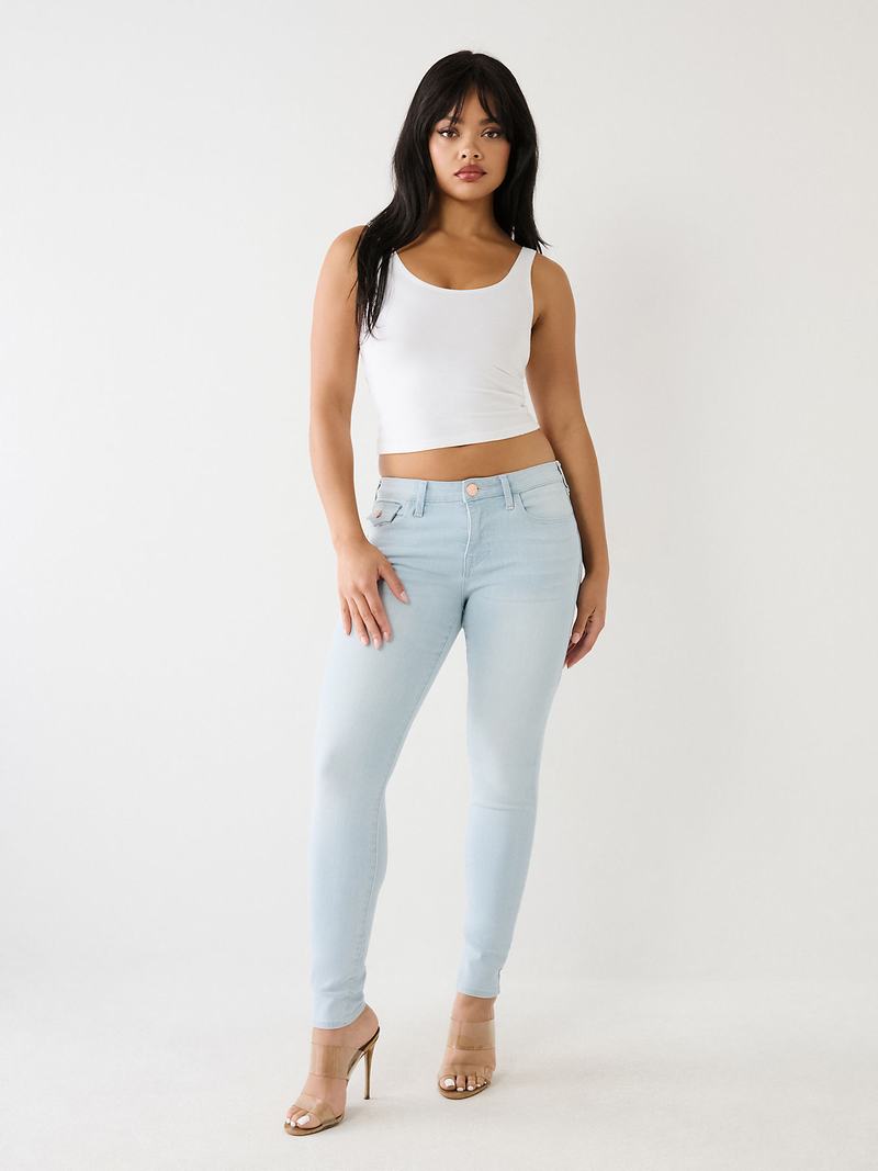 True Religion Jennie Mid Rise Curvy Skinny Jeans Damen Hellblau | 25739CPBN