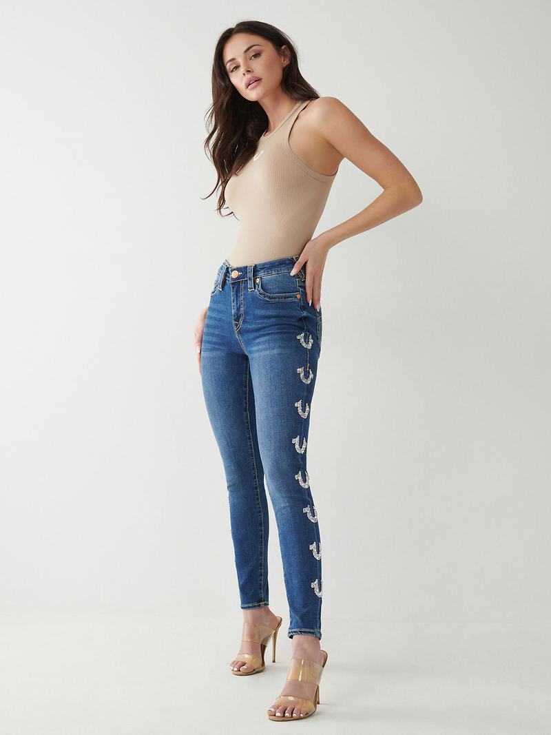 True Religion Jennie Mid Rise Curvy Skinny Jeans Damen Waschen | 38974YDTL