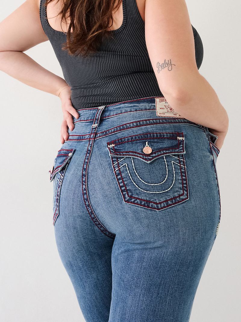 True Religion Plus Jennie Super T Curvy Skinny Jeans Damen Blau | 42817LAQR