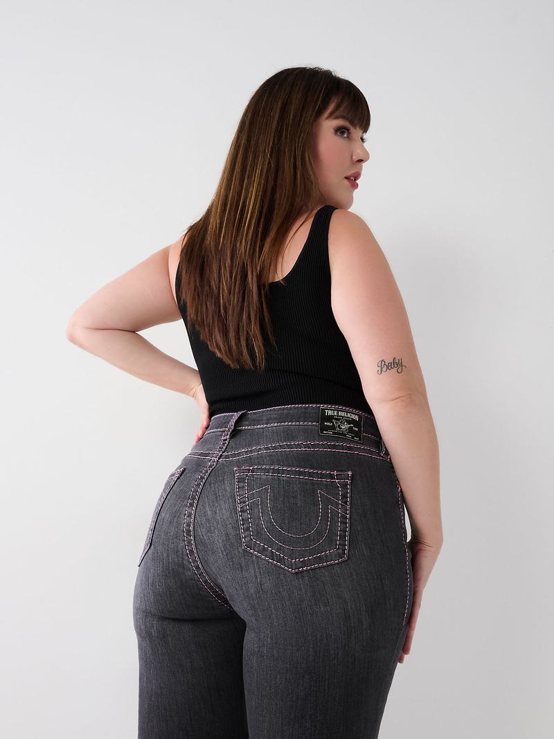True Religion Plus Becca Stitch Bootcut Big T Jeans Damen Grau | 09162GMFK