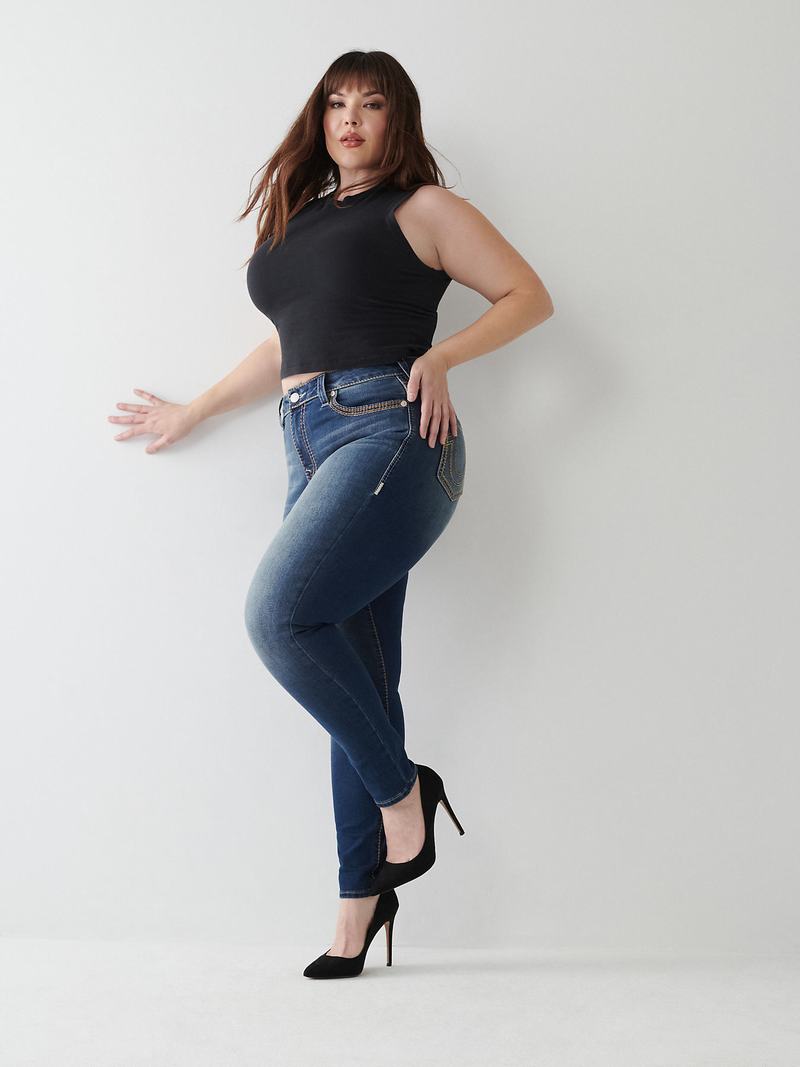 True Religion Jennie Super Q Curvy Skinny Jeans Damen Dunkelblau | 61089XKNM