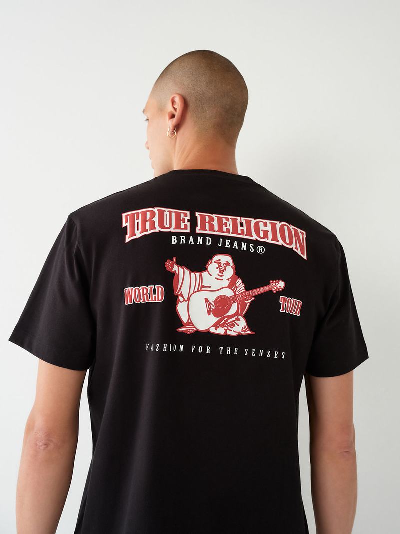 True Religion Buddha Heritage Relaxed T-Shirts Herren Schwarz | 76095ECBR