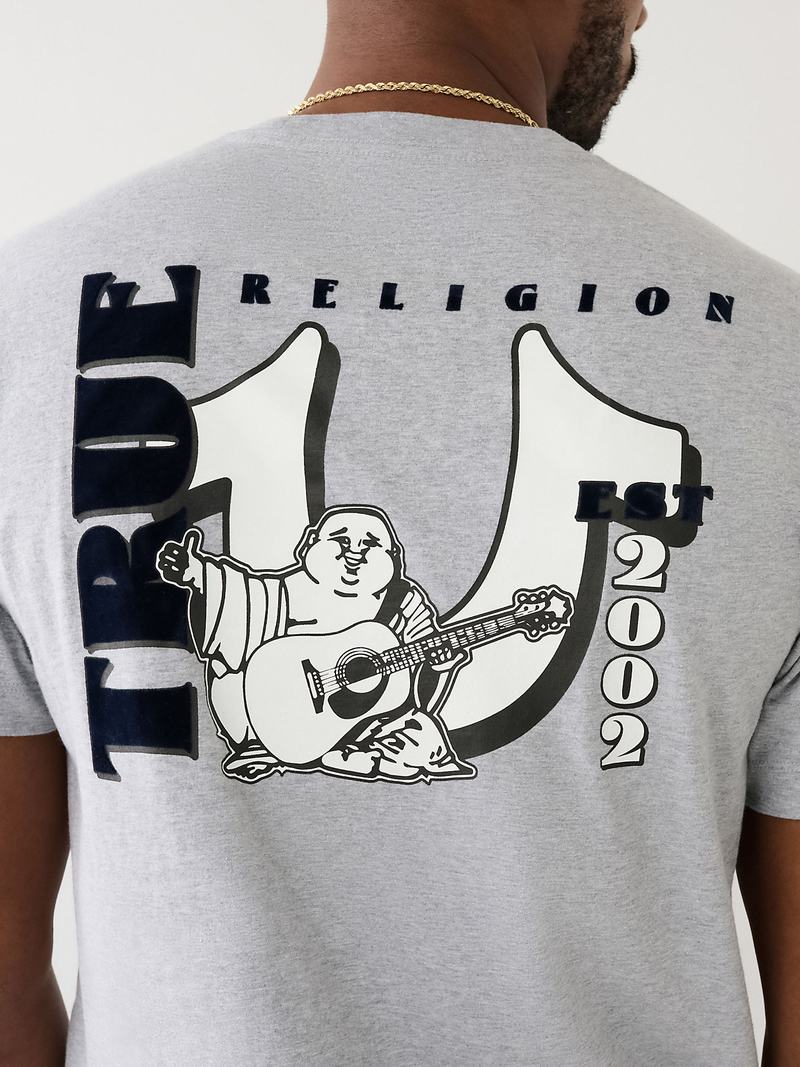 True Religion Buddha Logo T-Shirts Herren Grau | 29346EOXK