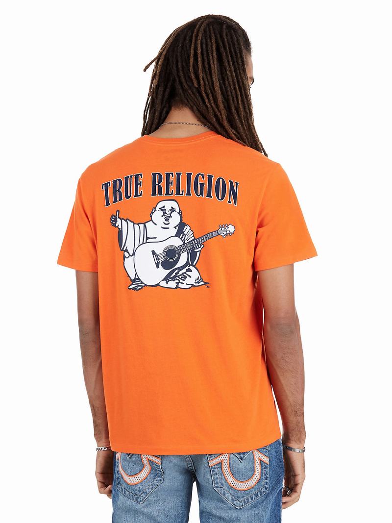 True Religion Buddha Logo T-Shirts Herren Orange | 91358QWLU