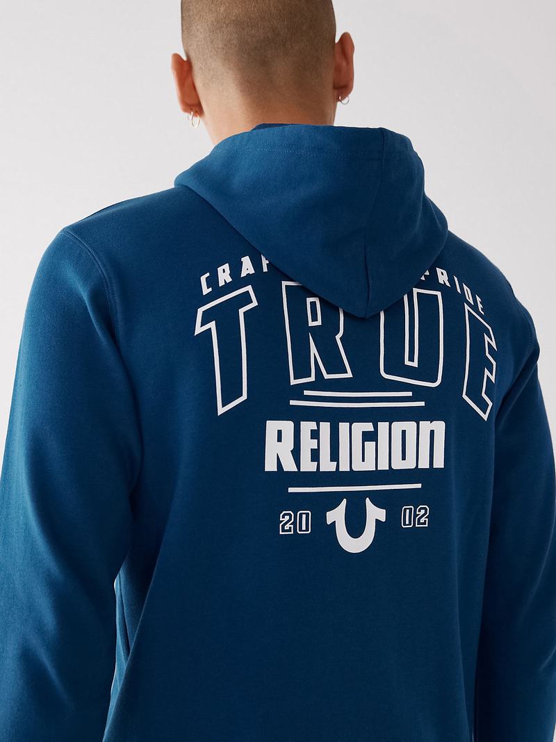 True Religion Logo Zip Hoodie Herren Navy Navy | 95183EYUM