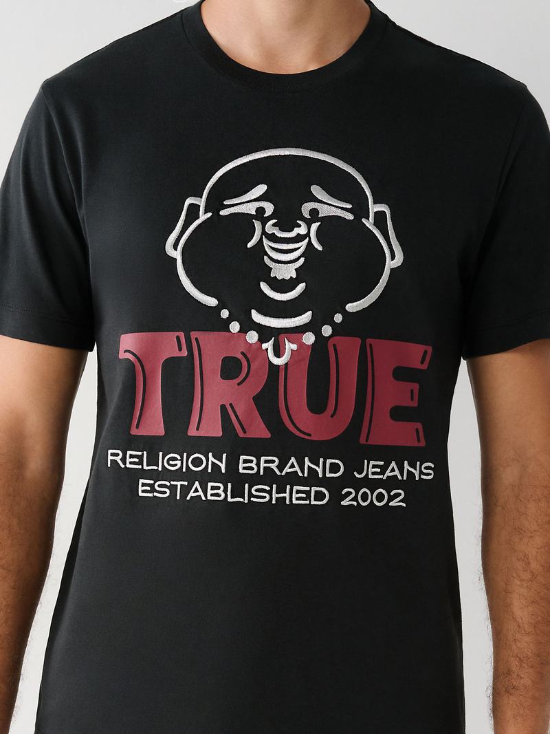 True Religion Buddha Logo T-Shirts Herren Schwarz | 71964CAOB