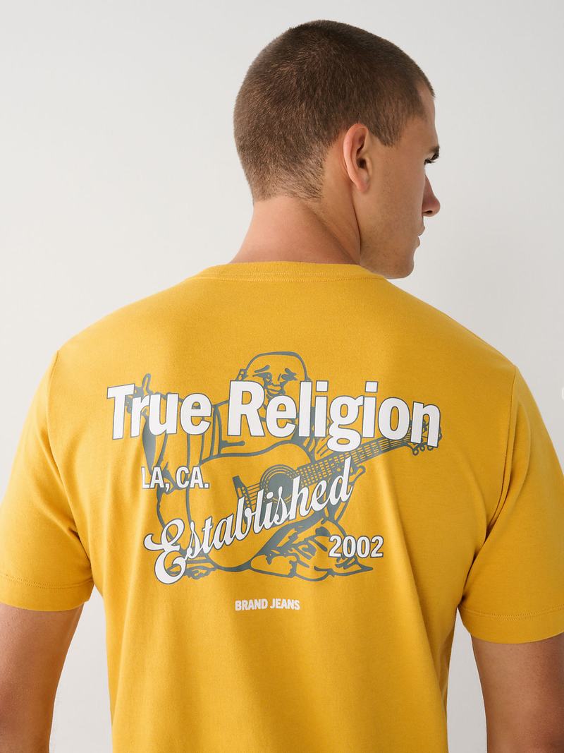 True Religion Buddha Logo T-Shirts Herren Gelb | 13974WZEB