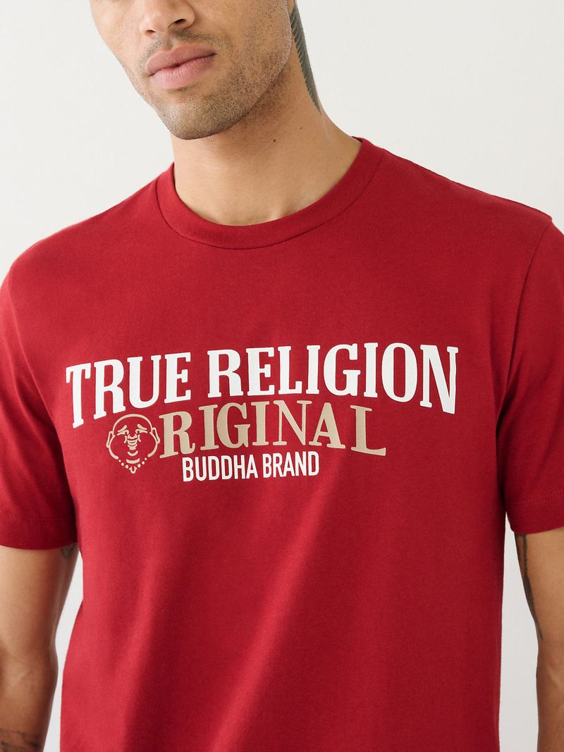 True Religion True Logo T-Shirts Herren Rot | 24358JTCA