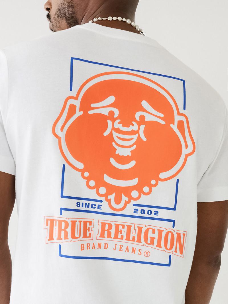 True Religion Big Buddha Crew Neck T-Shirts Herren Weiß | 96513HLIY