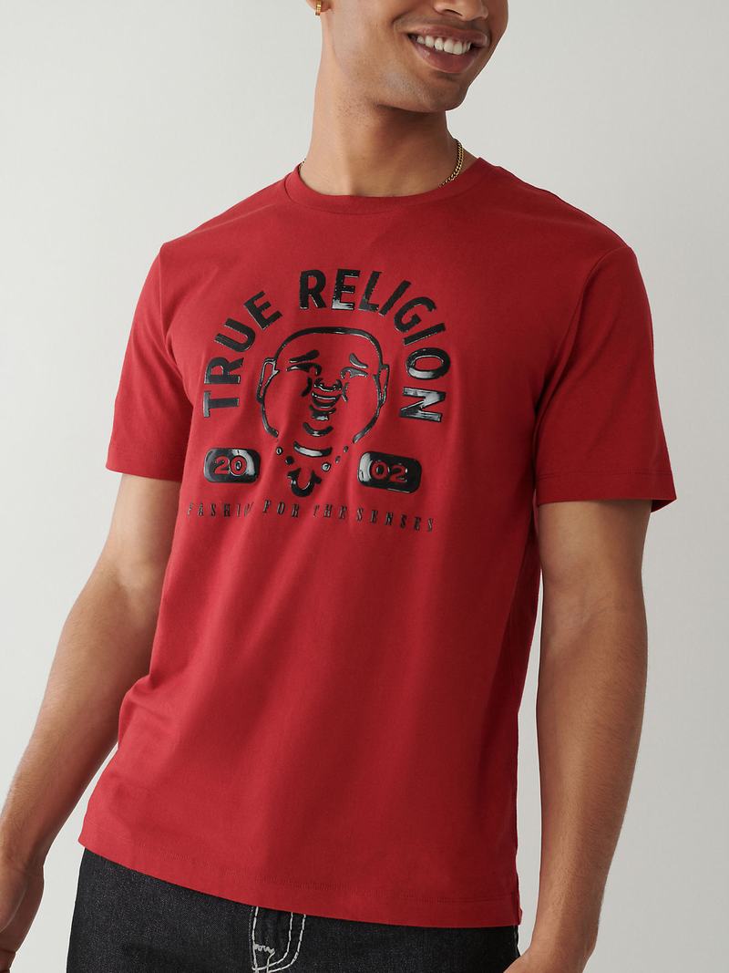 True Religion Buddha Logo T-Shirts Herren Rot | 94271YTVO