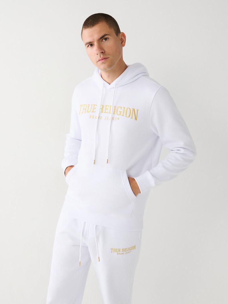 True Religion True Logo Hoodie Herren Weiß | 58042JFSM