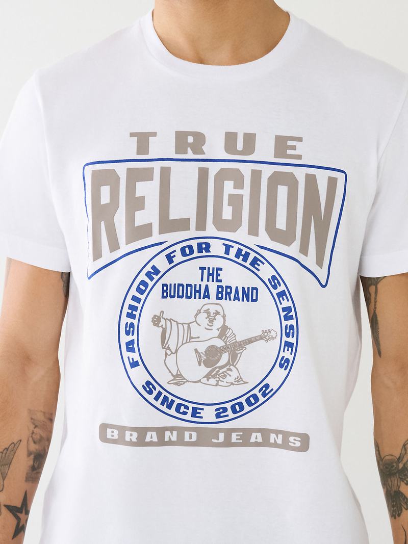 True Religion Tr Buddha Logo Crew Neck T-Shirts Herren Weiß | 81653IYBN