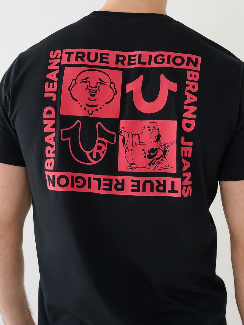 True Religion Horseshoe Logo T-Shirts Herren Schwarz | 04231UJAB