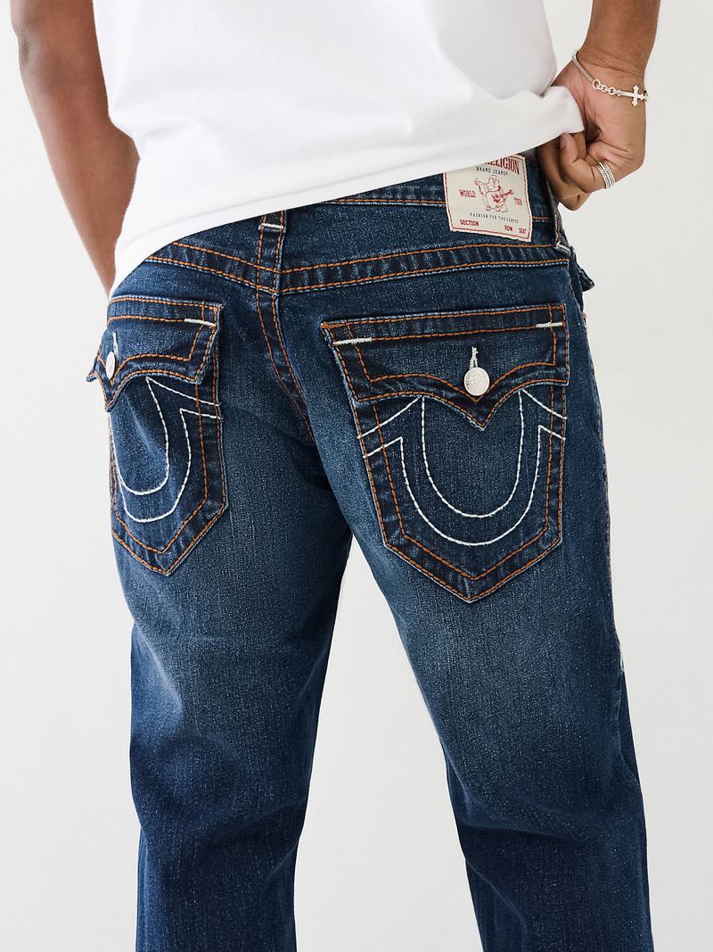 True Religion Ricky Big T Stitch Straight Jeans Herren Navy | 76023USBH