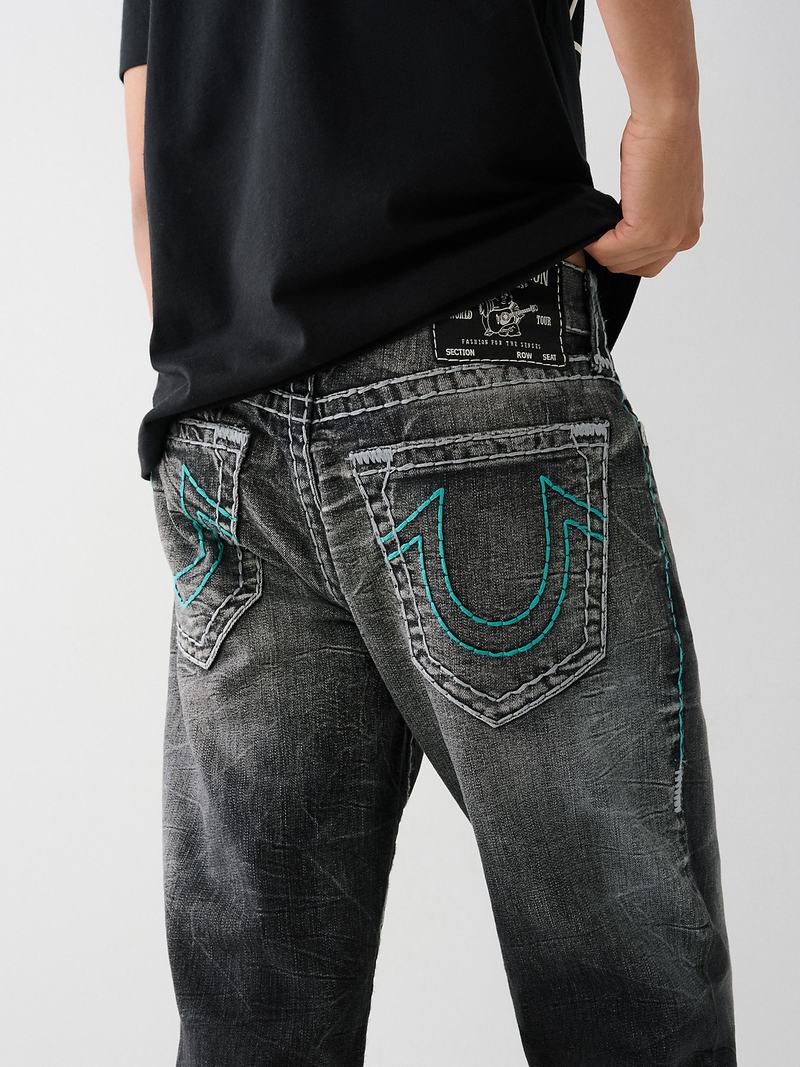 True Religion Ricky Gerade Super T Jeans Herren Schwarz Waschen | 94067JUHW