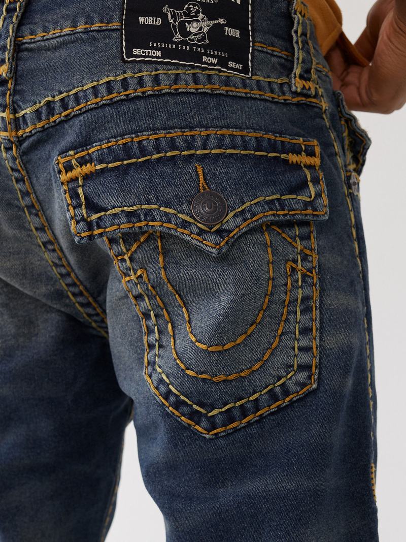 True Religion Ricky Super T Stitch Straight Jeans Herren Waschen | 84960MGDO