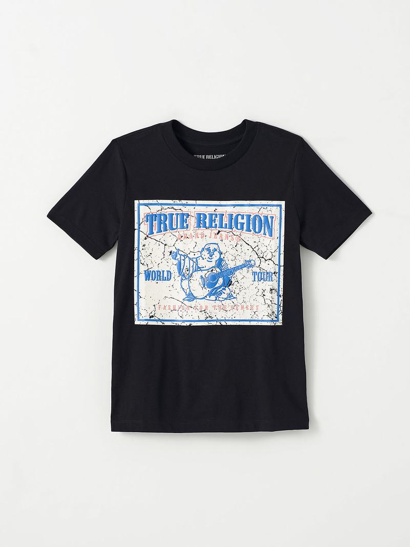 True Religion Logo T-Shirts Kinder Schwarz | 89024GHIE