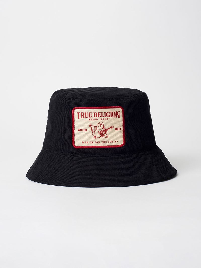 True Religion Corduroy Bucket Hut Schwarz | 89675JEIM