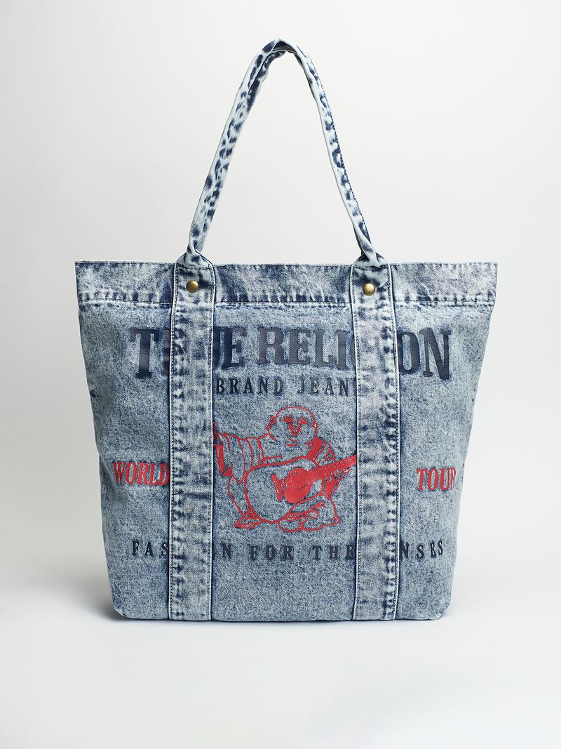 True Religion Denim Tote Tasche Hellwaschen | 45863XGIT