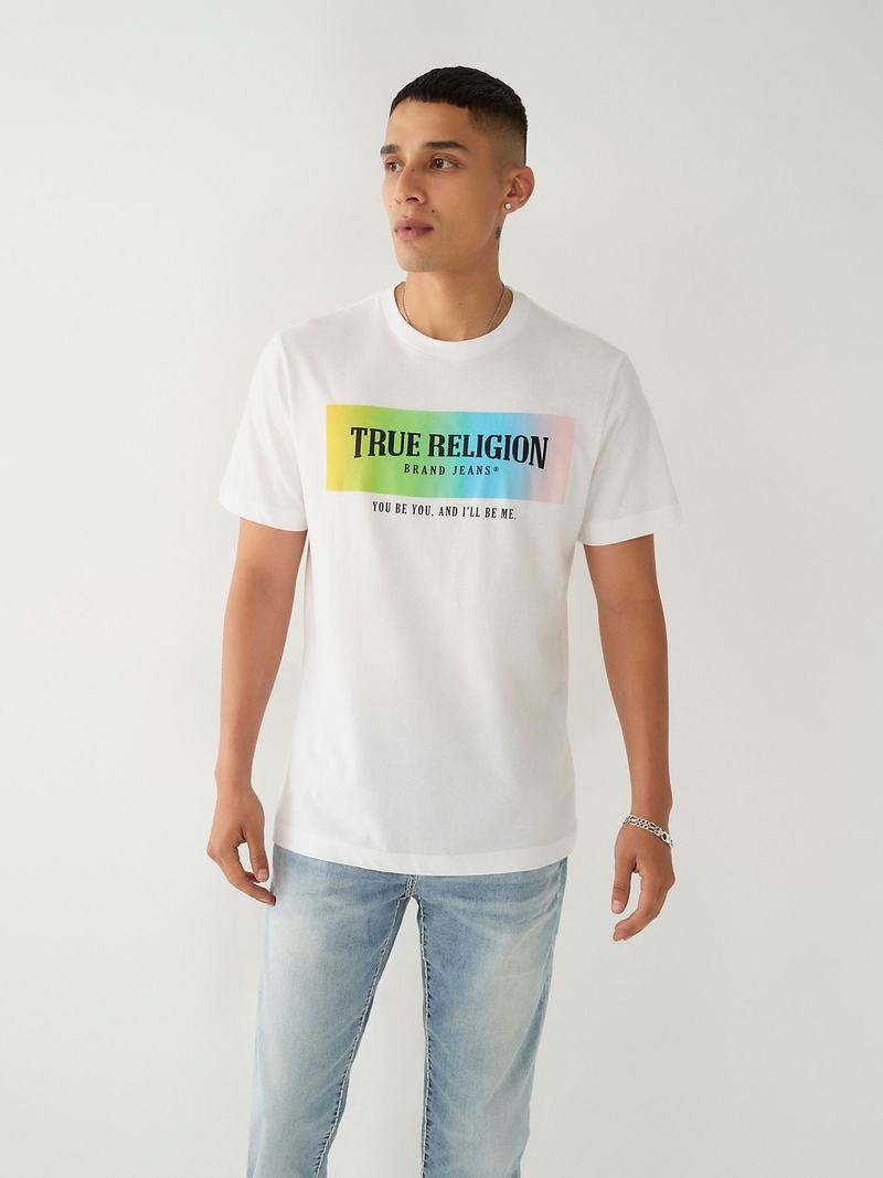 True Religion Be You True Pride T-Shirts Damen Weiß | 80563PRMH