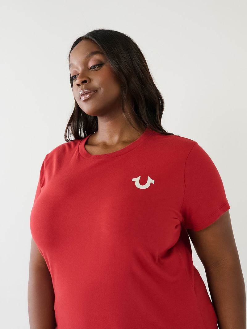 True Religion Buddha Logo T-Shirts Damen Rot | 29168ANYF