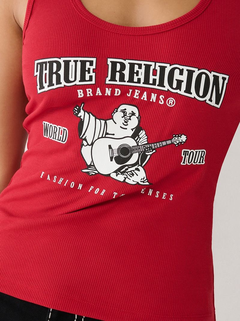 True Religion Buddha Logo Tanktop Damen Rot | 32768MGZL