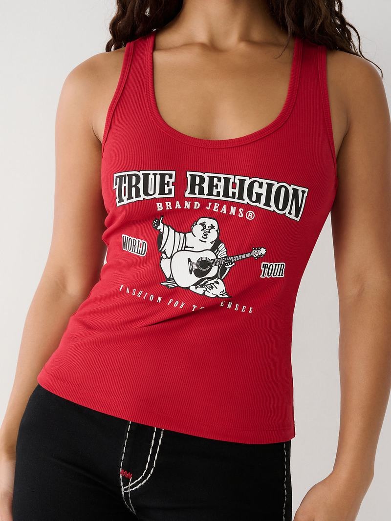 True Religion Buddha Logo Tanktop Damen Rot | 32768MGZL