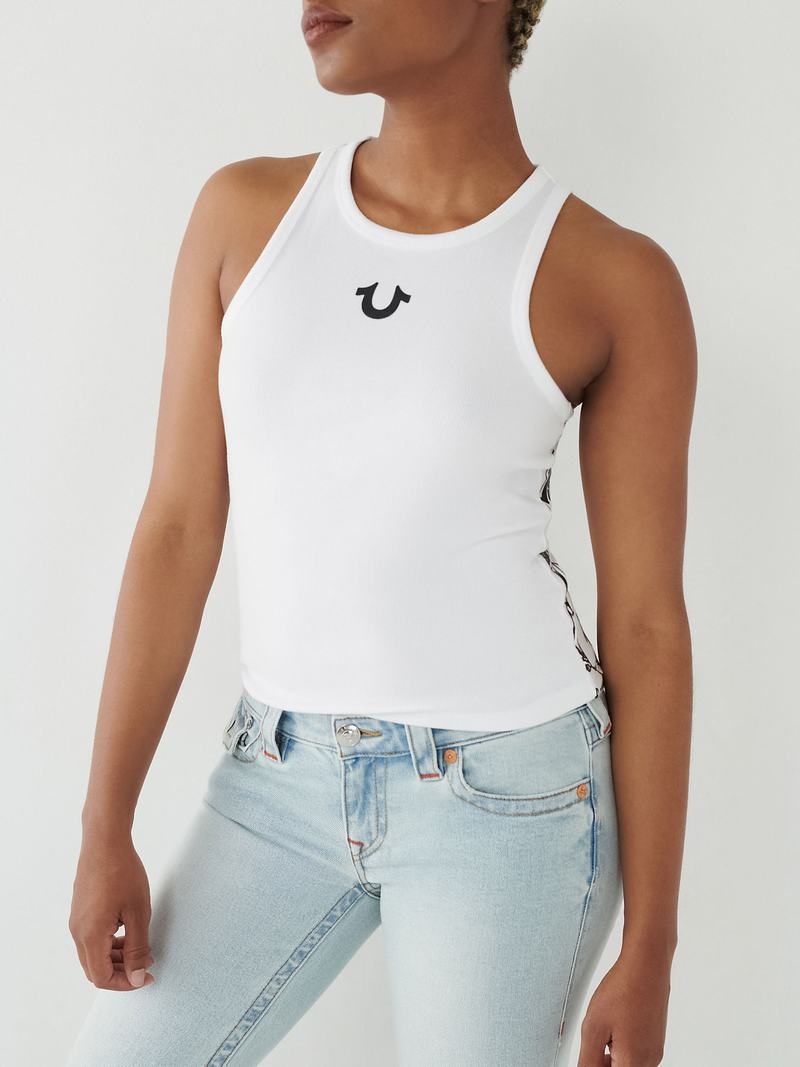 True Religion Buddha Logo Tanktop Damen Weiß | 84926JVXC