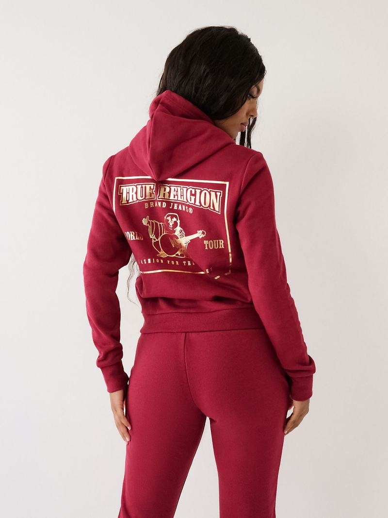 True Religion Buddha Zip Hoodie Damen Fuchsie | 17390XJPO