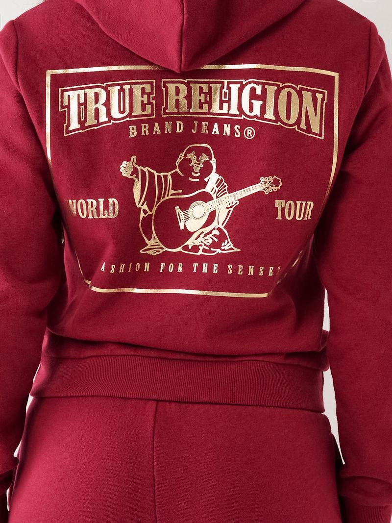 True Religion Buddha Zip Hoodie Damen Fuchsie | 17390XJPO