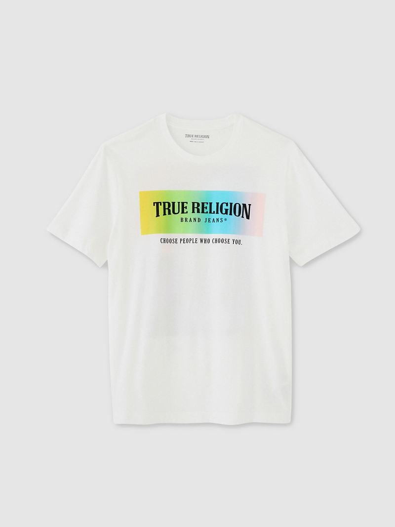 True Religion Choose You True Pride T-Shirts Damen Weiß | 43021RMIN