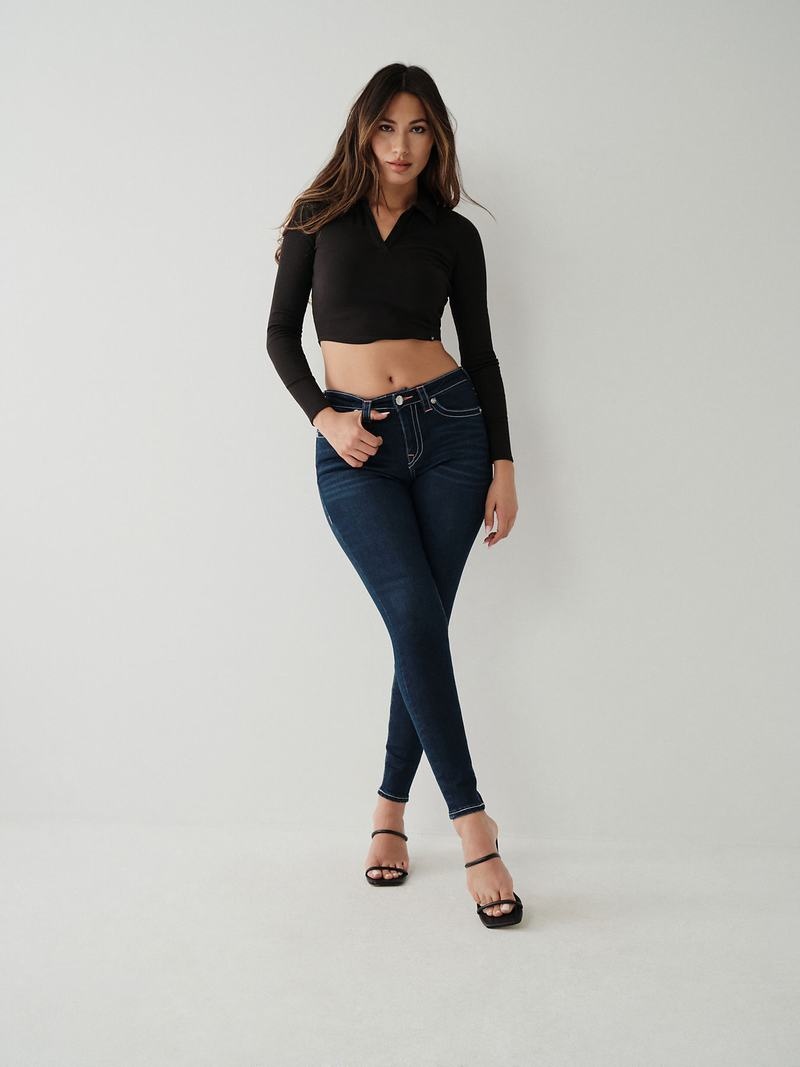 True Religion Collared Crop Oberteile Damen Schwarz | 40157EFGD