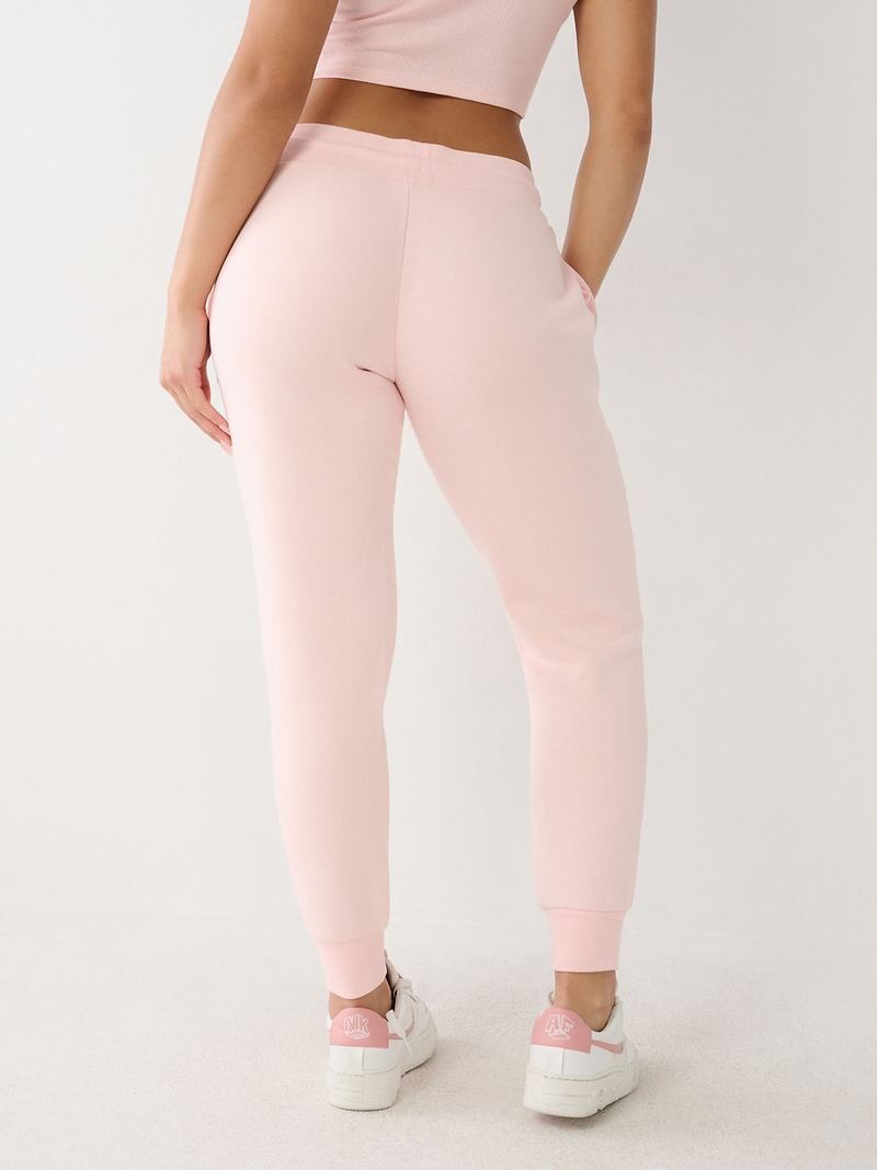 True Religion Crystal Logo Jogginghose Damen Rosa | 65801DACU