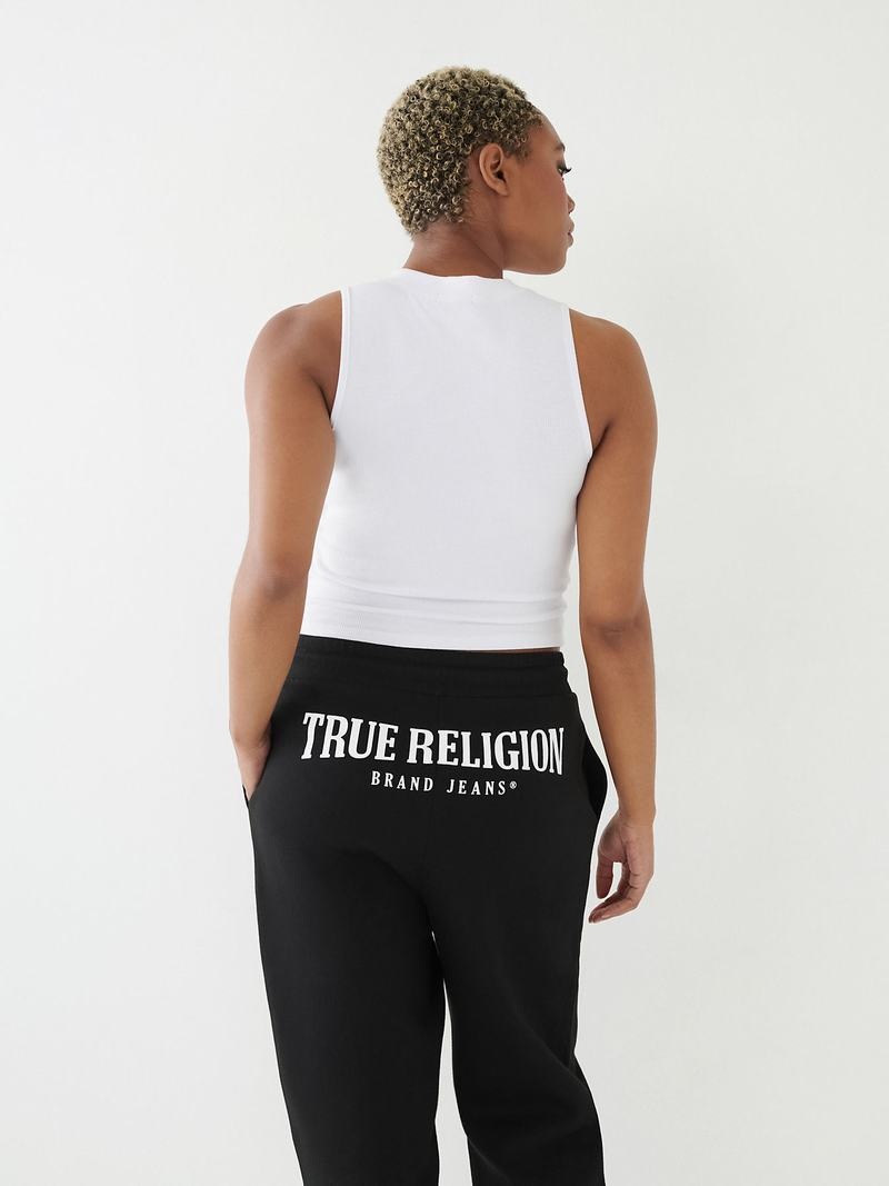 True Religion Crystal Logo Tanktop Damen Weiß | 43526PGYQ