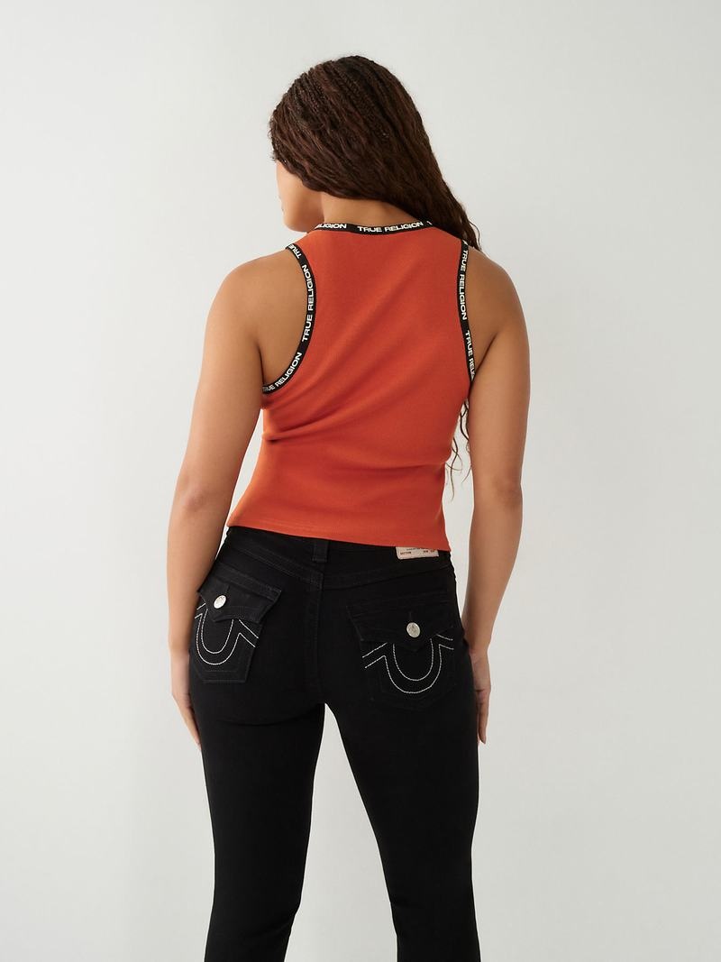 True Religion Cut Out Tanktop Damen Orange | 27930SOTJ