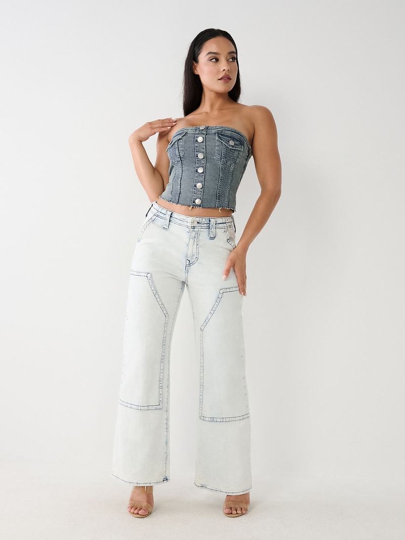 True Religion Denim Tube Oberteile Damen Waschen | 82513ESXQ