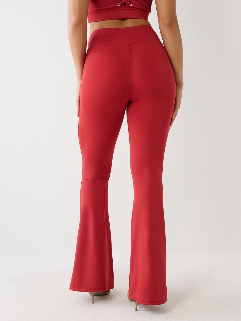 True Religion High Rise Spitze Up Flare Leggings Damen Rot | 54379RMXD