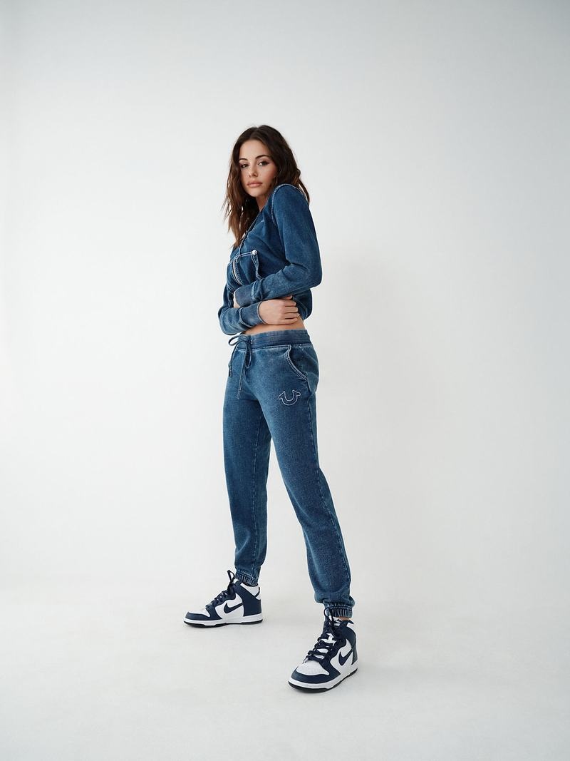 True Religion Indigo Big T Jogginghose Damen Indigo | 74986VTGZ