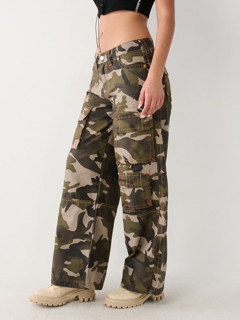 True Religion Jessie Big T Camo Super Baggy Cargohose Damen Camouflage | 95324PJAU