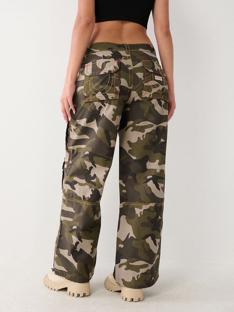 True Religion Jessie Big T Camo Super Baggy Cargohose Damen Camouflage | 95324PJAU