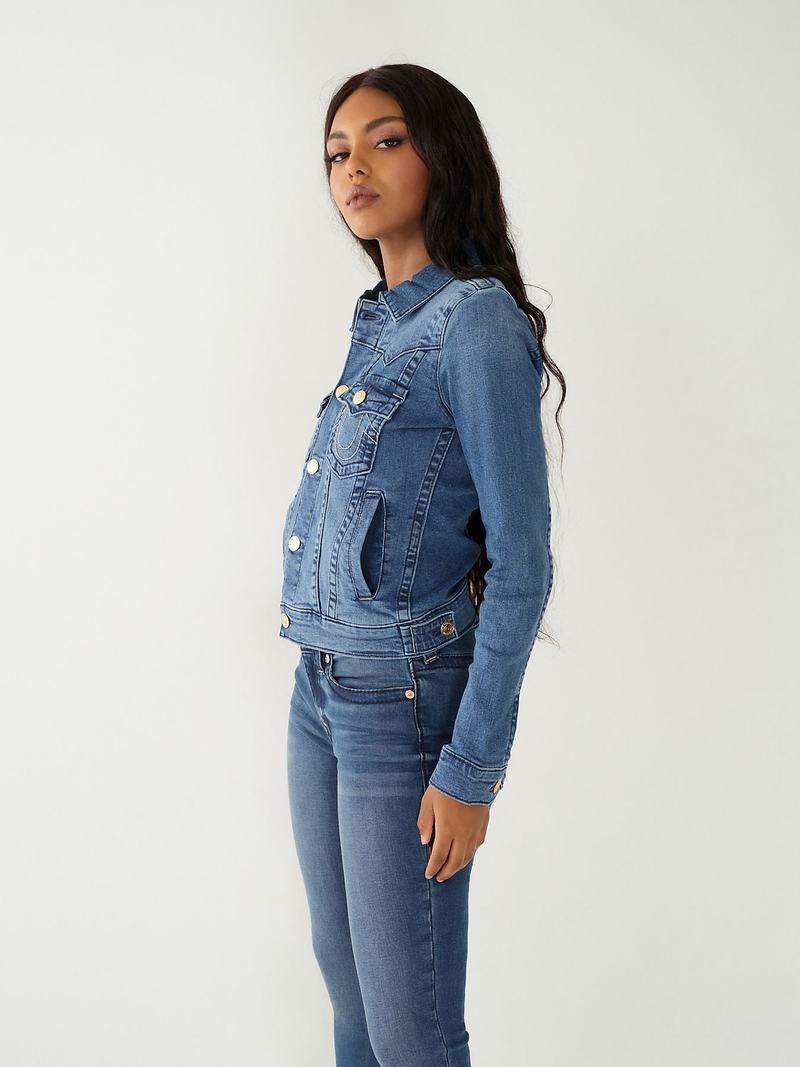 True Religion Jimmy Denim Jeansjacke Damen Waschen | 31485CHWX