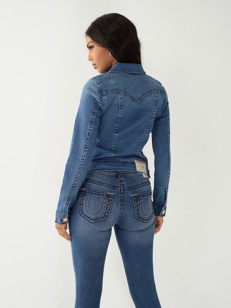 True Religion Jimmy Denim Jeansjacke Damen Waschen | 31485CHWX