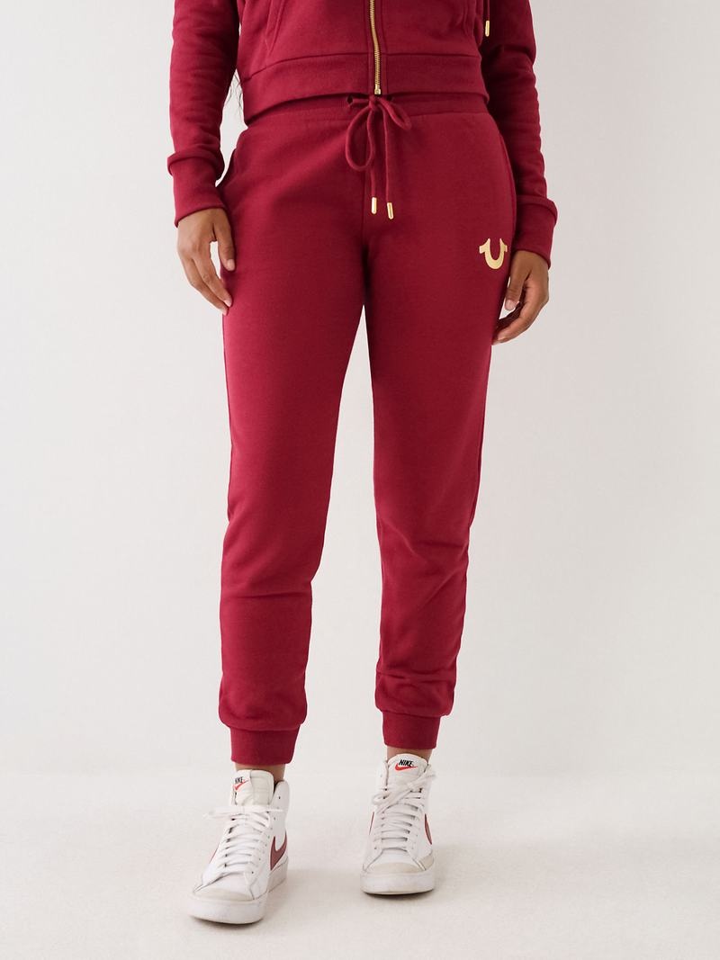 True Religion Logo Jogginghose Damen Fuchsie | 60571LXEB