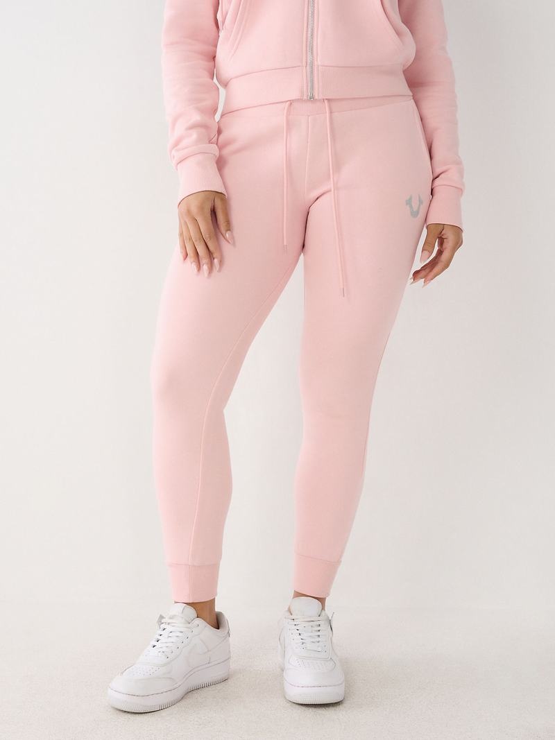 True Religion Logo Jogginghose Damen Rosa | 41650SCVF