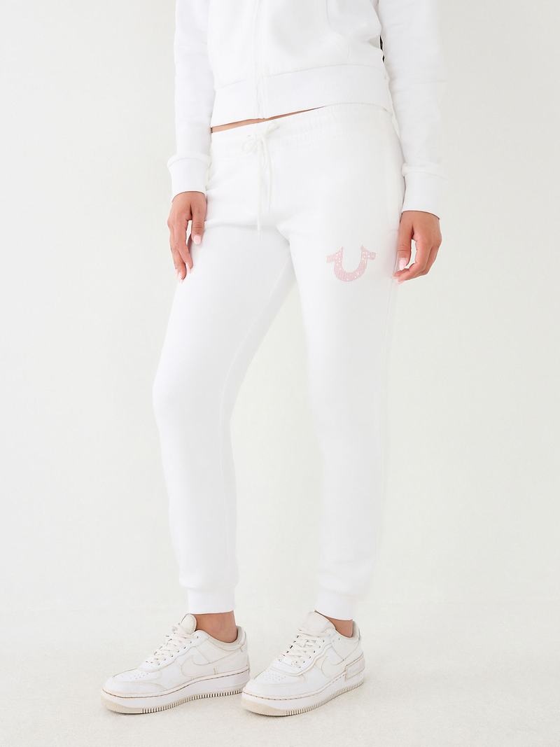 True Religion Logo Jogginghose Damen Weiß | 56413PQIG