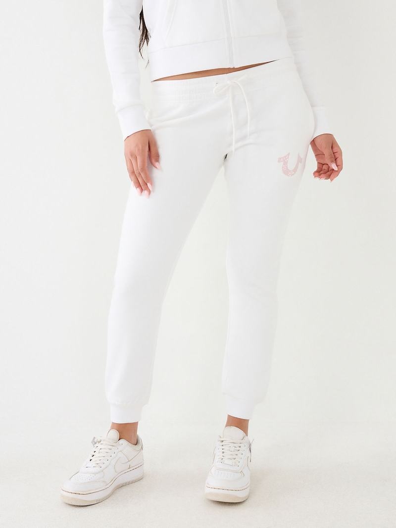 True Religion Logo Jogginghose Damen Weiß | 56413PQIG